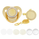 Blank Personalized Baby Pacifier with Chain Clips Covers