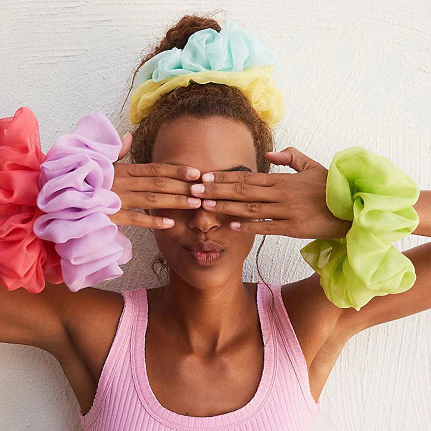 4Pcs/3Pcs Oversized Scrunchie Big Rubber Hair Tie Set