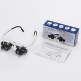 Portable Telescopic Magnifier Glasses Loupes with 2 LED