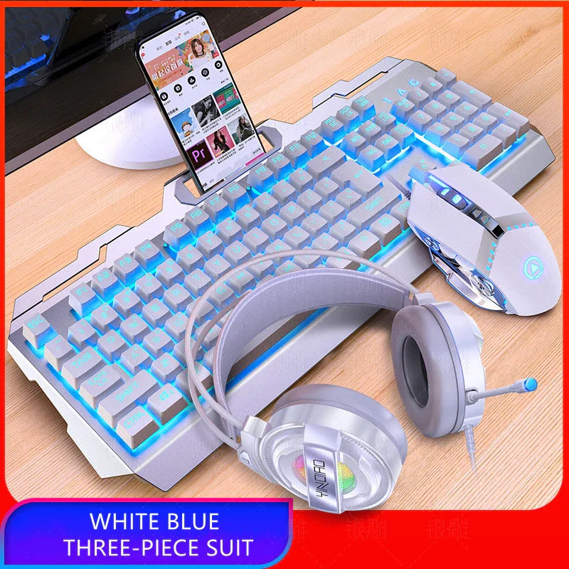 V2 Gaming Keyboard Mouse Headset Set Mechanical Feel
