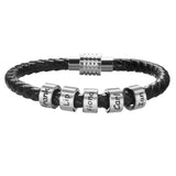Custom Family Names Bracelet for Men Personalized Braided