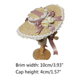 Japanese Lolita Sweet Handmade Straw Sun Hat Lace