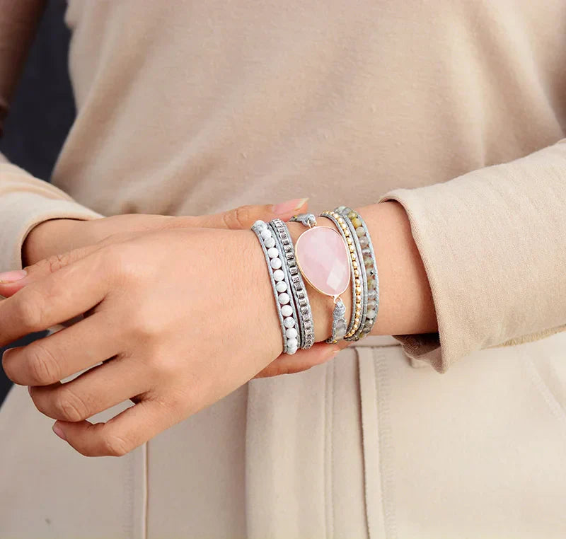 Premium New Wrap Bracelet W/ Natural Stones Cozy