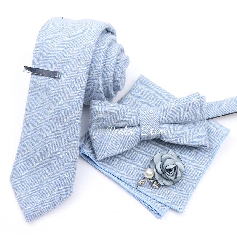 Top 50 Wool Soft 7cm Tie Bowtie Hankie