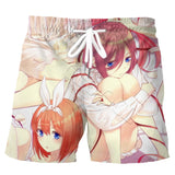 CLOOCL Men Shorts Anime Quintuplets Quintessential 3D Print