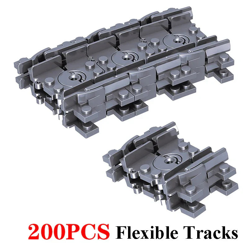 200PCS DIY City Train Rail Straight & Curved