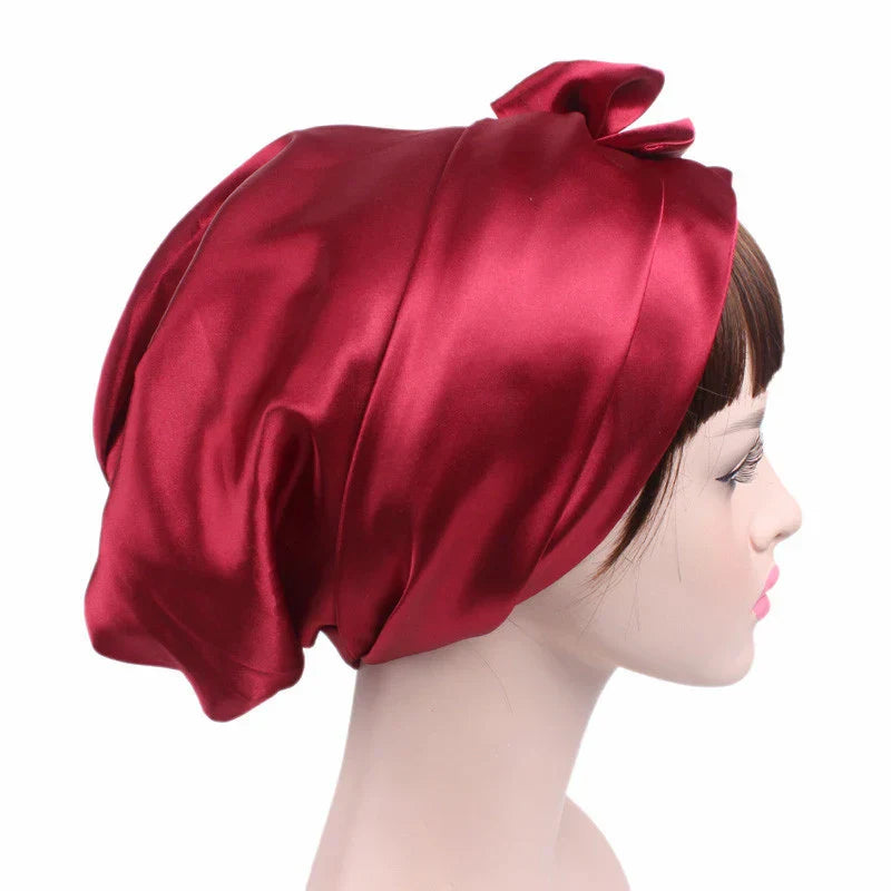 New Women Satin Night Sleeping Cap Head Wrap