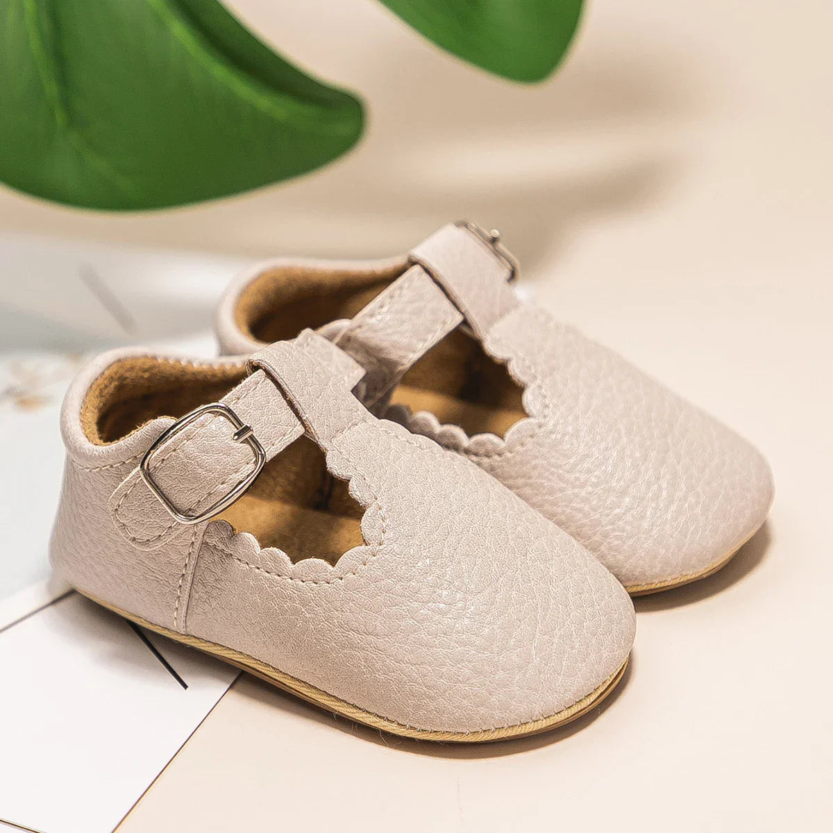 KIDSUN Newborn Baby Shoes Stripe PU Leather Boy