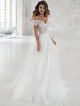 Boho Beach Wedding Dress 2021 Off The Shoulder