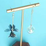 Original Golden Fish Dangle Earrings For Women Creative