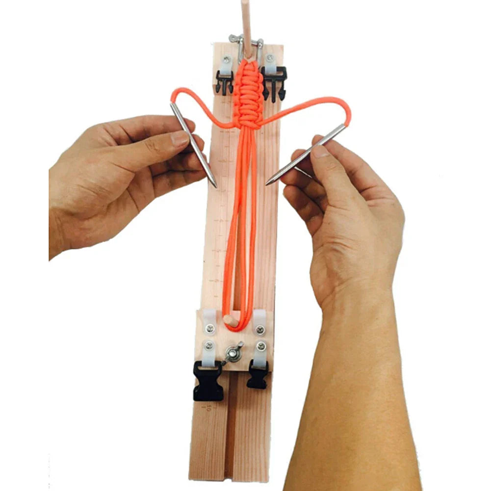 DIY Umbrella Rope Bracelet Knitting Tool Weaver Wooden