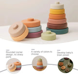 Montessori 3D Puzzle Toys Silicone Stacking Rainbow Toy