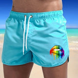 Summer Men's Shorts Lip Printing Sport Casual Fitness