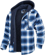 TACVASEN Men's Flannel Shirt Jacket with Removable Hood