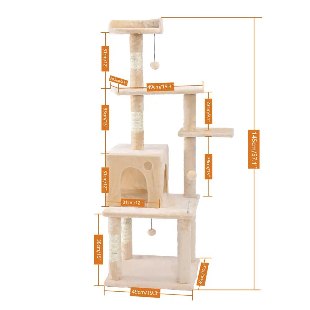 Luxury Pet Cat Tree House Condo Furniture Multi-Layer