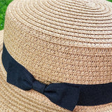 Summer New Women's Sun Hat Bucket cap Ribbon