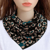 Korean Floral Print Button Bib Protect Cervical Spine