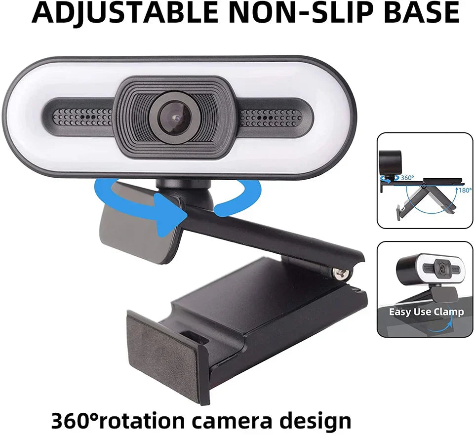 Portable 4K Webcam PC Laptop 2K 1080P Webcam