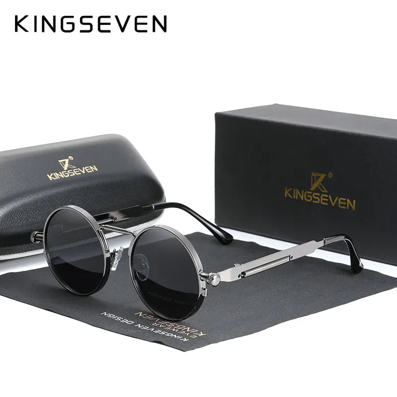 KINGSEVEN High Quality Gothic Steampunk Sunglasses Polarized Men
