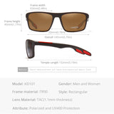KDEAM Rectangular Ultra Light TR90 Sunglasses Men Polarized