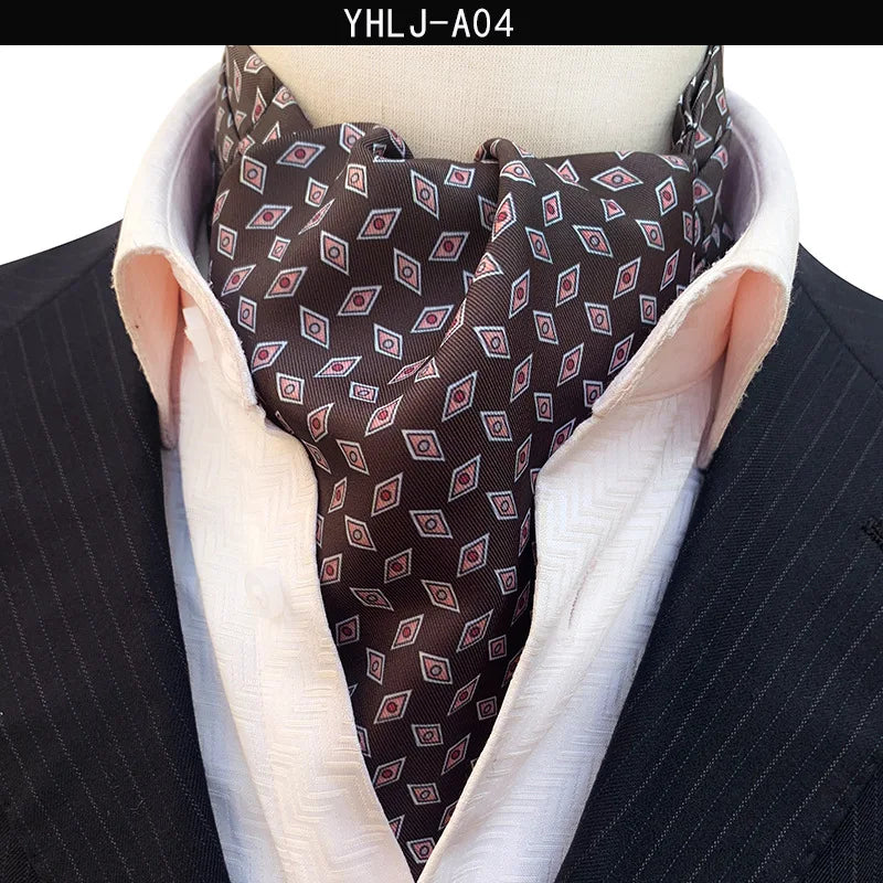 Men Vintage Polka Dot Wedding Formal Cravat Ascot