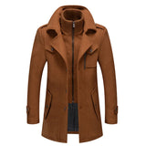 New Winter Wool Coat Men Fashion Double Collar