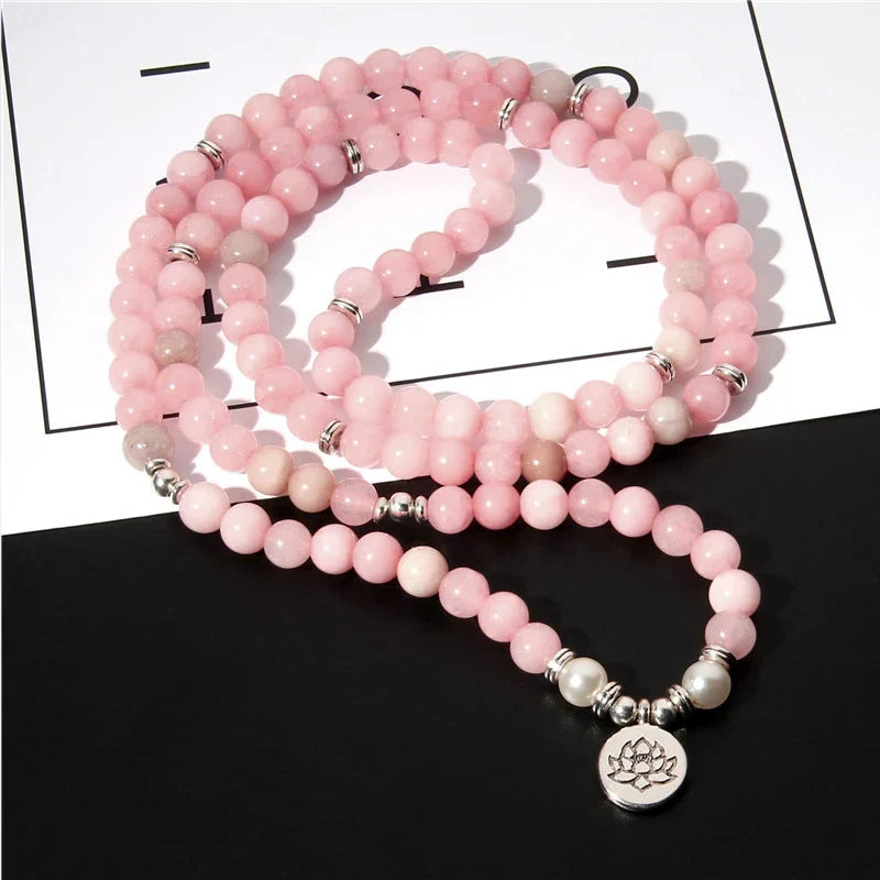 Natural Stone Bracelet Women 108 Mala Yoga Necklace