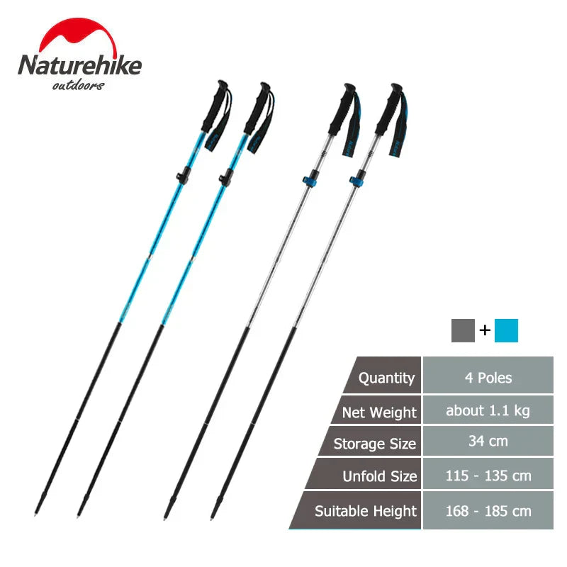 Naturehike Trekking Pole ST09 Folding Hiking Stick Ultralight