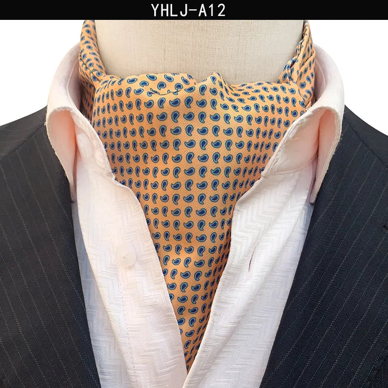 Men Vintage Polka Dot Wedding Formal Cravat Ascot