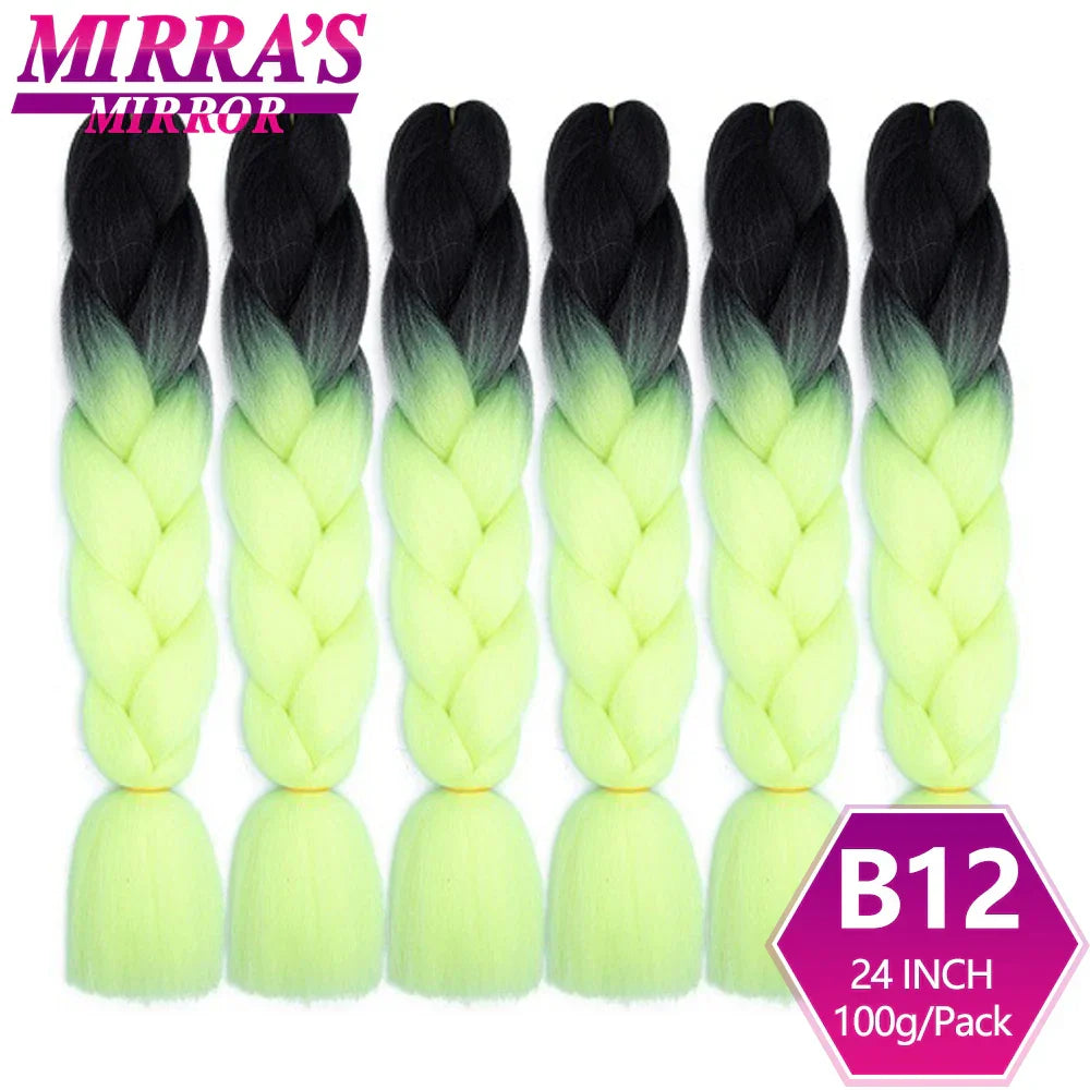 6 Bundle Braiding Hair 24 Inch Synthetic Jumbo