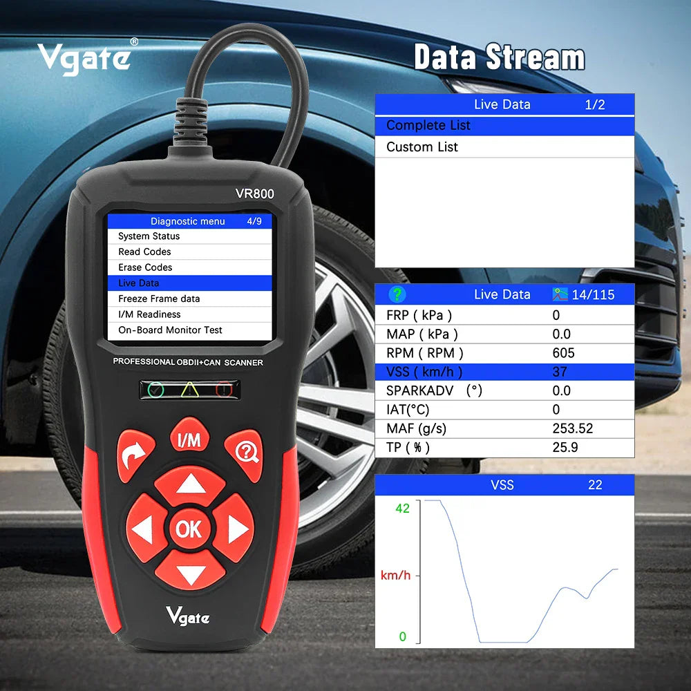 Vgate VR800 Code Reader OBD2 Scanner OBD 2