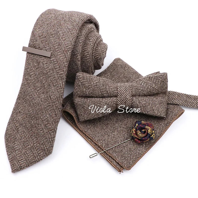 Top 50 Wool Soft 7cm Tie Bowtie Hankie