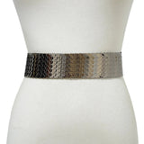 4.5cm Wide Elastic Black Belt Gold Metal Fish
