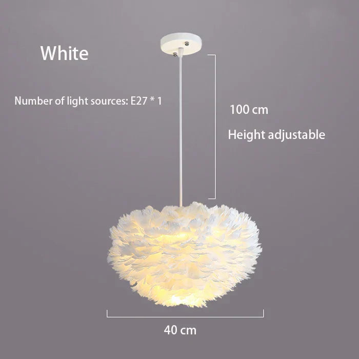 Feather Chandelier Nordic Modern Living Room Bedroom Feather