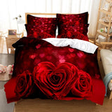 Red Rose Bedding Set Quilt Duvet Cover Comforter