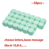 TYRY.HU 50-500Pcs 12mm Silicone Letter Beads BPA-Free Colorful