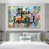 Life is Beautiful Banksy Graffiti Art Canvas Paintings