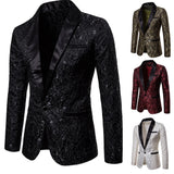 Men's Floral Party Dress Suit Stylish Dinner Jacket