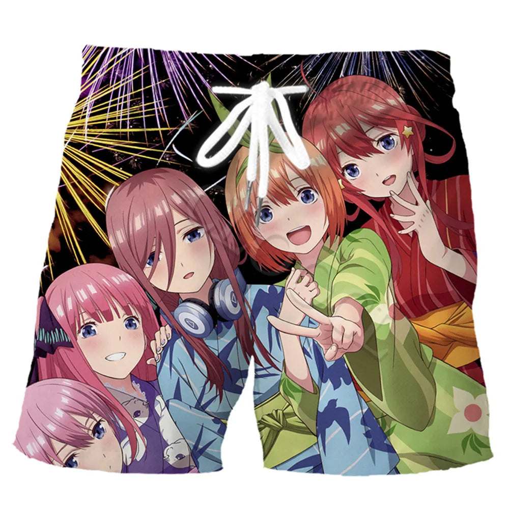 CLOOCL Men Shorts Anime Quintuplets Quintessential 3D Print