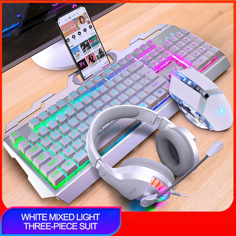 V2 Gaming Keyboard Mouse Headset Set Mechanical Feel