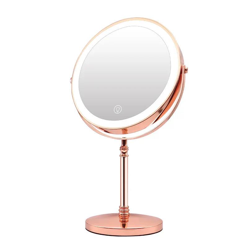 8 Inch Gold Makeup Mirror With Light USB