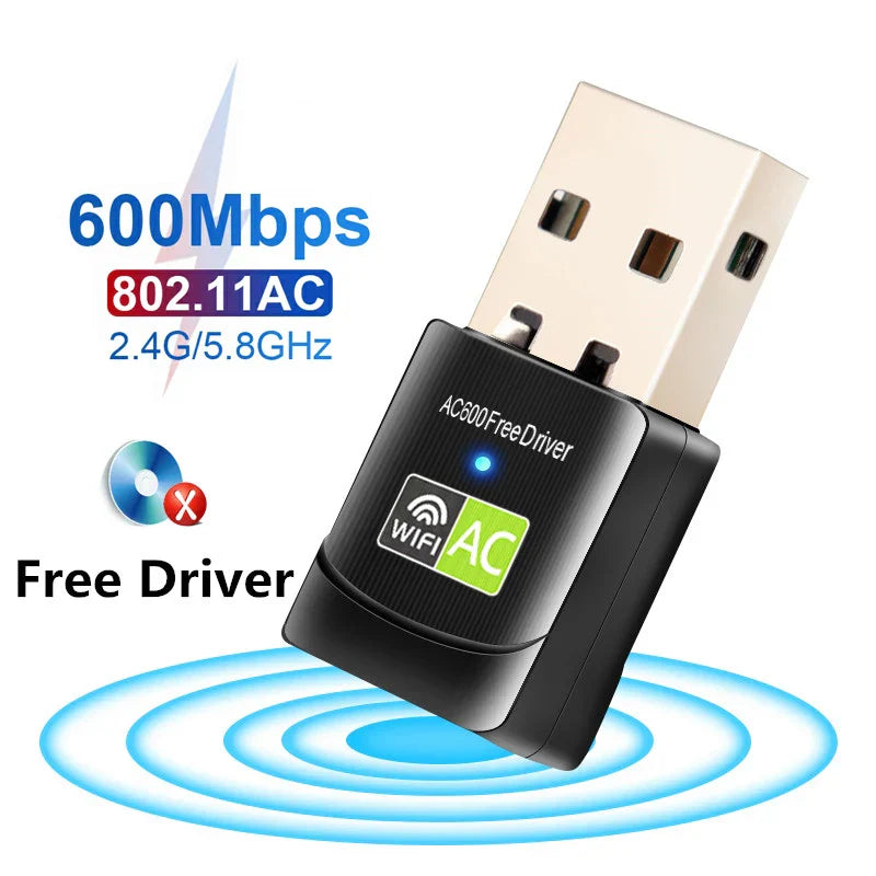 Free Driver USB Wifi Adapter 600Mbps Wi fi