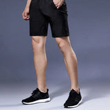 Black Running Shorts Men Fitness Gym Training Sports