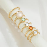 Korean Colorful Stone Rings Set for Women Girls