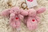 Cute cartoon plush Rabbit Keychain Love Pompom Trinket