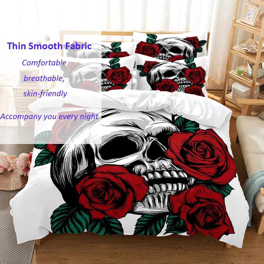 Red Rose Bedding Set Quilt Duvet Cover Comforter