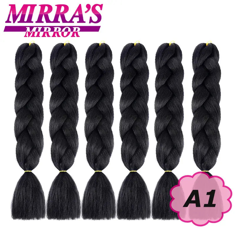 Synthetic Jumbo Braids Hair Omber Braiding Hair Extensions for Women Yaki Texture Black Blue Fake Hair Mirra’s Mirror