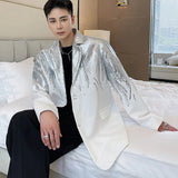 IEFB Heavy Craft Embroidery Sequin Trend Casual Men's