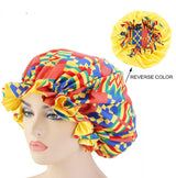 Women's Satin African Pattern Sleeping Hat Elastic Band
