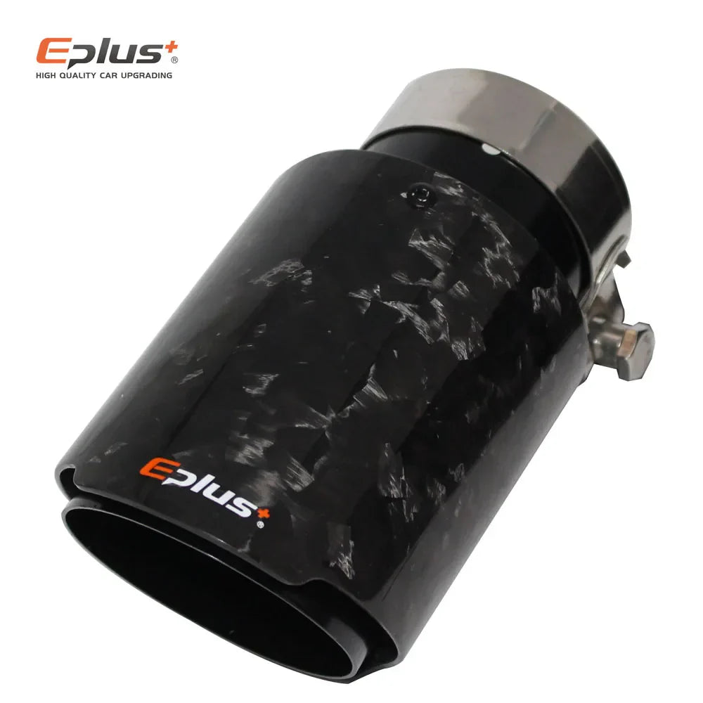 EPLUS Car Glossy Scattered Pattern Carbon Fiber Muffler